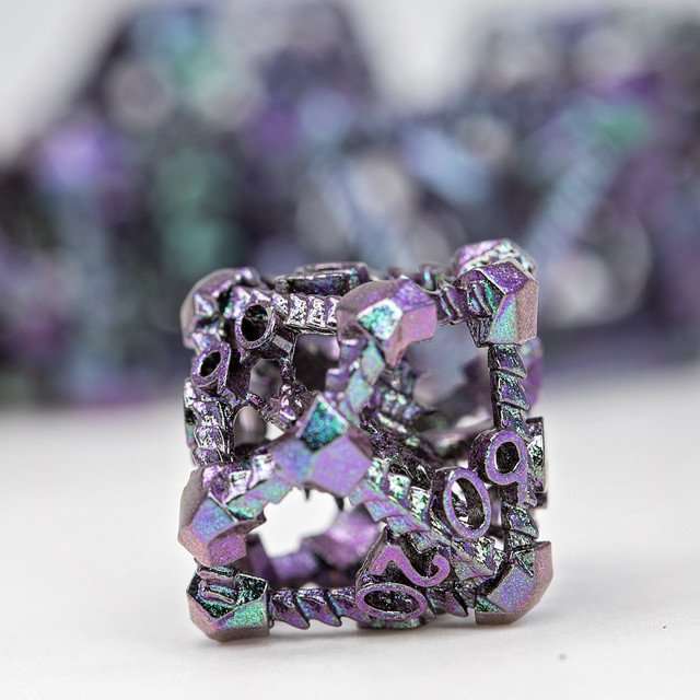 Sage's Draconic Prison Witch's Curse Cage Hollow Metal Dice Set image 3