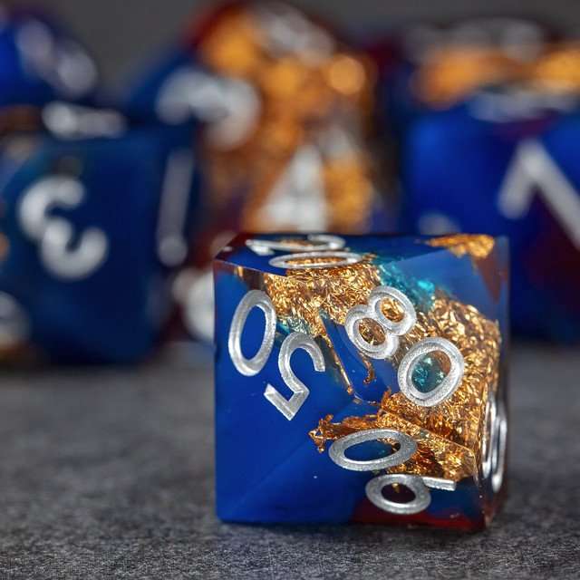 Sage's Geomancy Red/Blue Sharp Edge Resin Dice Set image 4