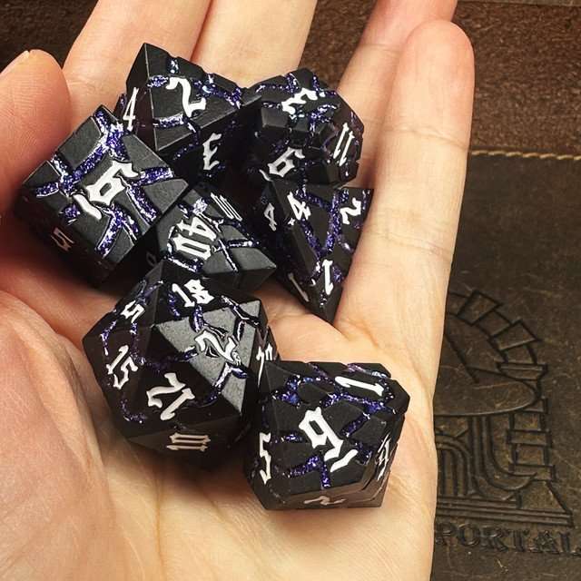 Sage's Warp Stones White Dwarf Star Metal Polyhedral Dice Set image 1