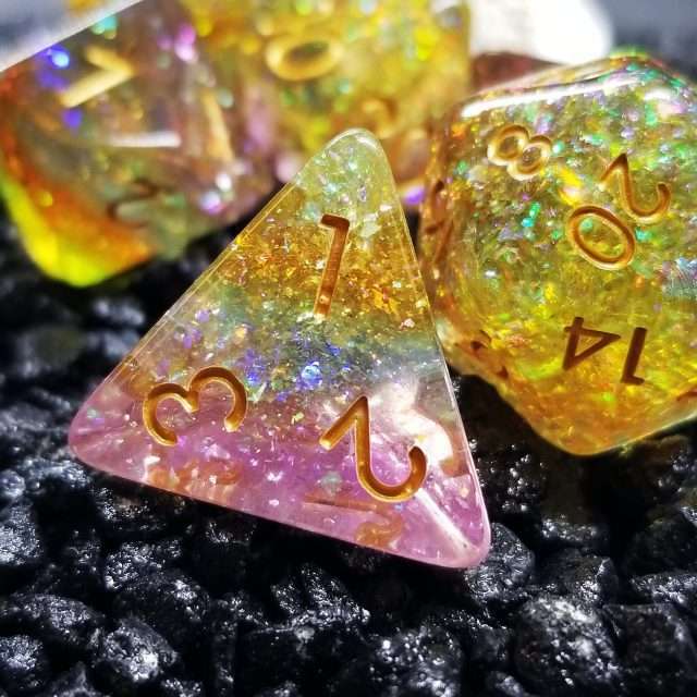 Sage’s Cantrips - Prismatic Spray Resin Polyhedral Dice Set image 0