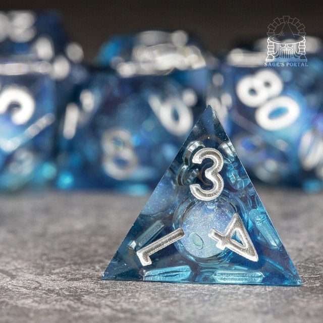 Sage's Midnight Souls Liquid Core Sharp Edge Resin Dice Set image 6