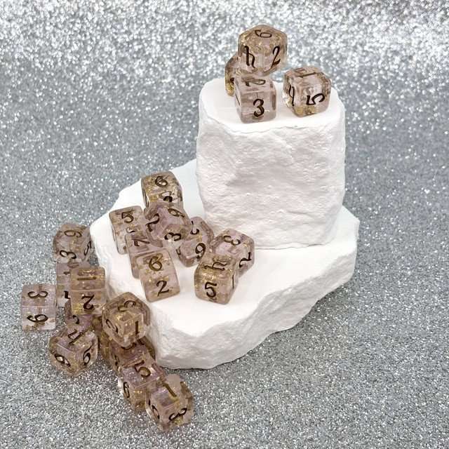 Sage's Incantations Golden Blush Resin D6 Dice 24 Pc Set image 1