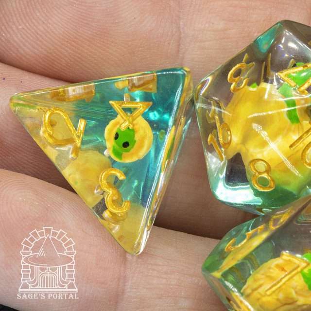 Sage's Dragon Hatchling Familiar Resin Polyhedral Dice Set image 9