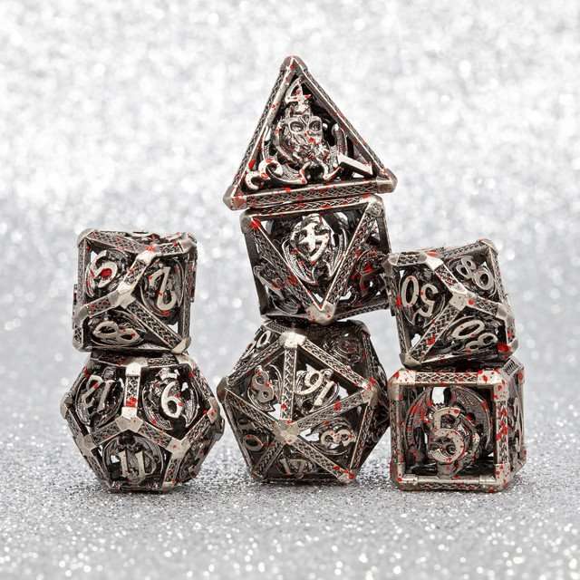 Sage's Grim Drake Bloodstained Wings Hollow Metal Dice Set image 15
