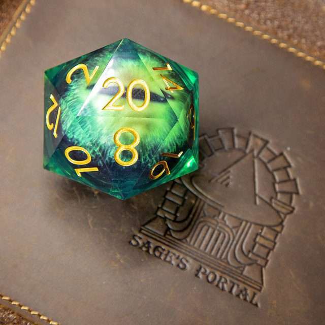 Sage's Eye of the Serpent Jiggling Green Eye Resin Giant 50mm D20 image 3