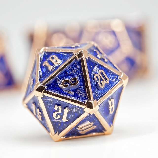 Sage's Grave Fortune Cobalt Death Metal Polyhedral Dice Set image 2