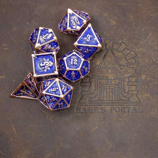 Sage's Grave Fortune Cobalt Death Metal Polyhedral Dice Set image 10