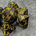 Sage's Relics of Antiquity - Matte Black with Gold Metal Polyhedral Dice Set image 0