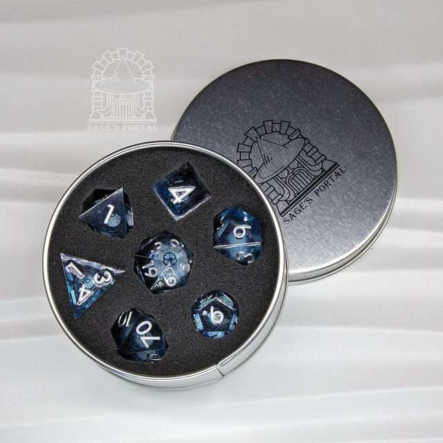 Sage's Midnight Souls Liquid Core Sharp Edge Resin Dice Set image 11