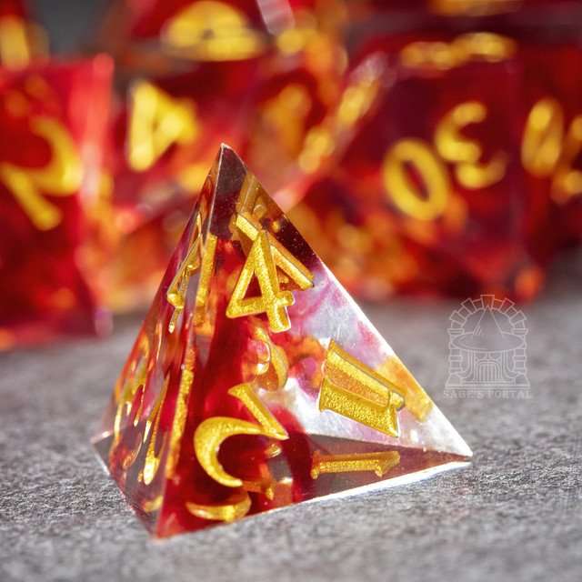Sage's Orb of Hemomancy Sharp Edge Resin Dice Set image 5