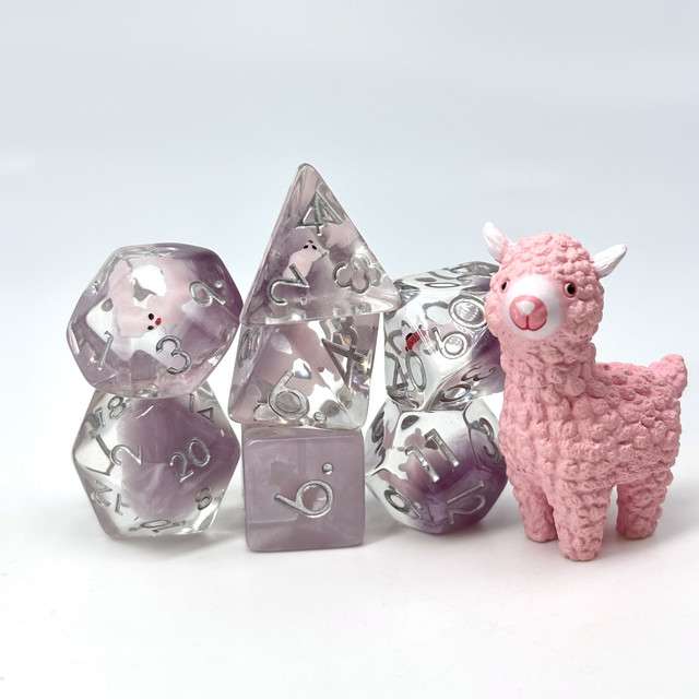 Sage's Familiars - Llama Resin Polyhedral Dice Set image 0