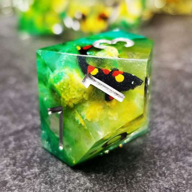 Sage's Elusive Karma Fish Familiar Sharp Edge Resin Polyhedral Dice Set image 3
