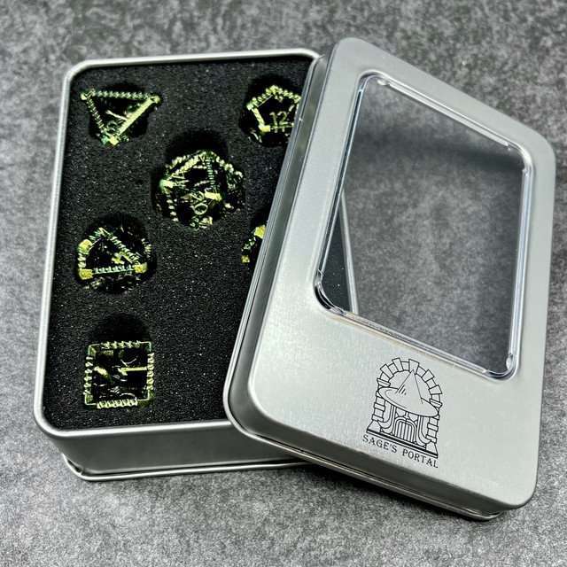 Sage's Draconic Prison Nightshade Cage Hollow Metal Dice Set image 12