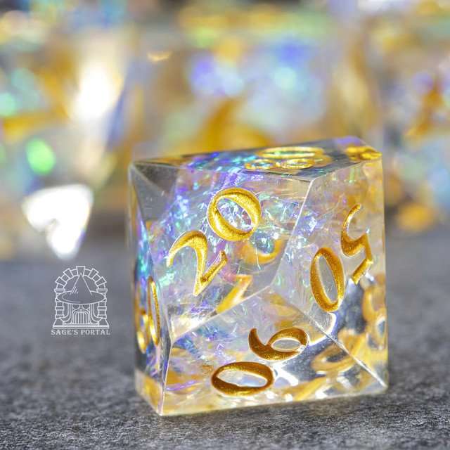 Sage's Crystals - Holy Sharp Edge Resin Polyhedral Dice Set image 7