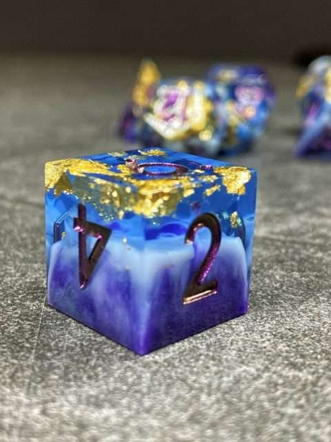 Sage's Geomancy Blue/Purple Sharp Edge Resin Dice Set image 6