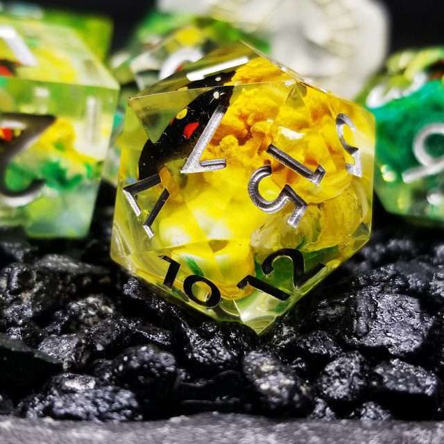 Sage's Elusive Karma Fish Familiar Sharp Edge Resin Polyhedral Dice Set image 9