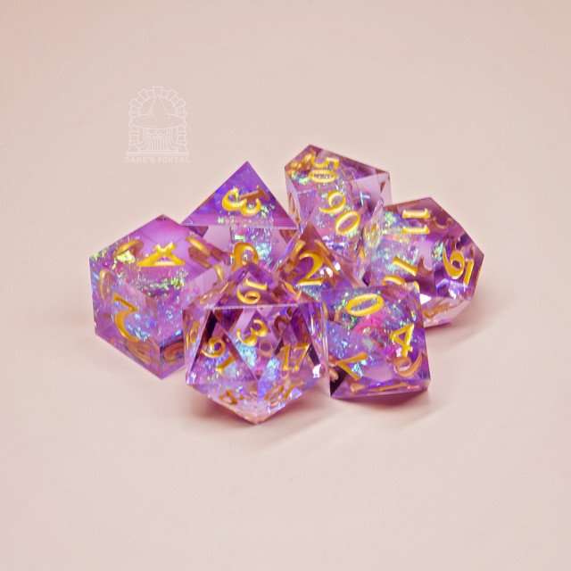 Sage's Exaltations - Lilac Grove Sharp Edge Resin Dice Set image 10
