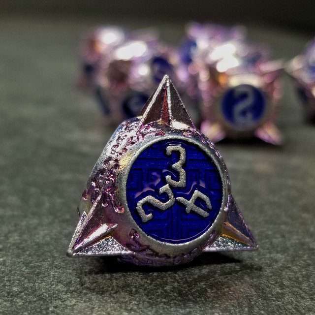 Sage's Enchanted Morningstar Purple/Blue Metal Polyhedral Dice Set image 6