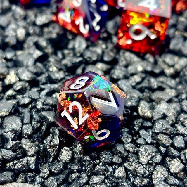 Sage's Enchanted Rainbow Crystals - Sharp Edge Resin Polyhedral Dice Set image 11
