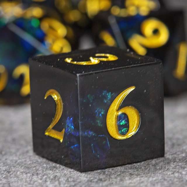 Sage's Crystals - Midnight Sharp Edge Resin Polyhedral Dice Set image 7