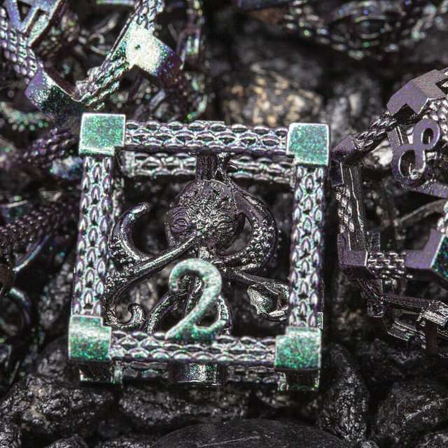 Sage's Imprisoned Kraken Ocean Depths Hollow Metal Dice Set image 0