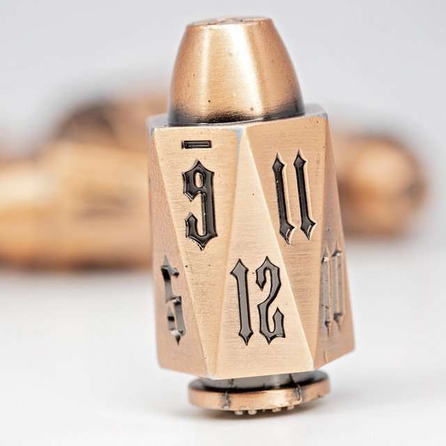 Sage's Holy Revolver Copper Bullets Metal Dice Set image 4