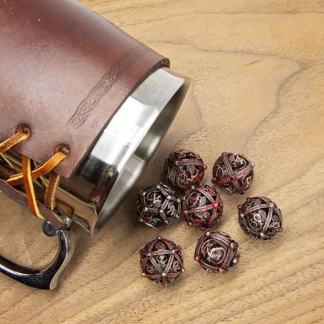 Sage’s Dragon Orb Rolling Doom Hollow Metal Dice Set image 10