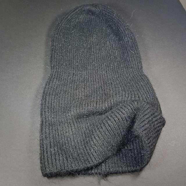 Sage’s Cap – Black Angora Rabbit Fur Viscose Beanie image 6