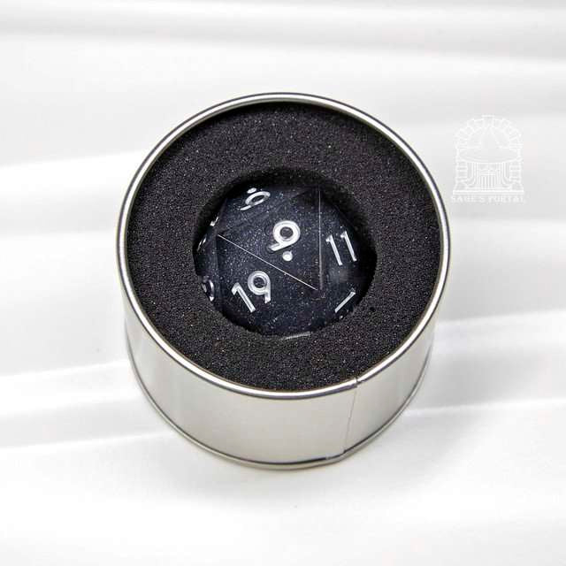 Sage's Spirits - 33mm Nocturnal Spirits Liquid-Core D20 Sharp Edge Resin Dice image 1