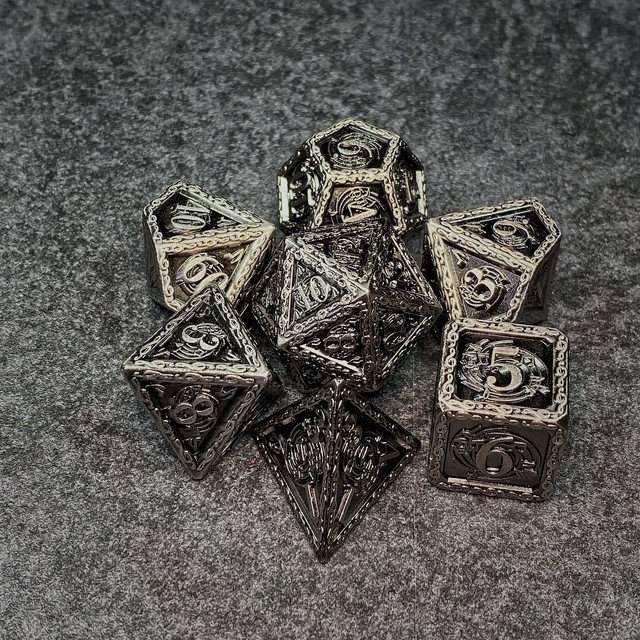 Sage's Anthems - Ancient Silver Metal Polyhedral Dice Set image 20
