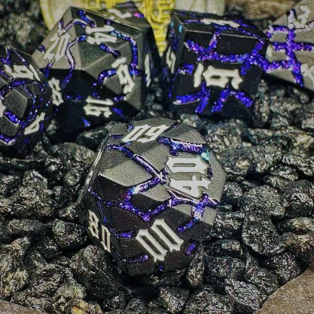 Sage's Warp Stones White Dwarf Star Metal Polyhedral Dice Set image 6