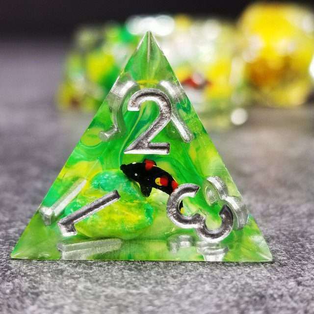 Sage's Elusive Karma Fish Familiar Sharp Edge Resin Polyhedral Dice Set image 7