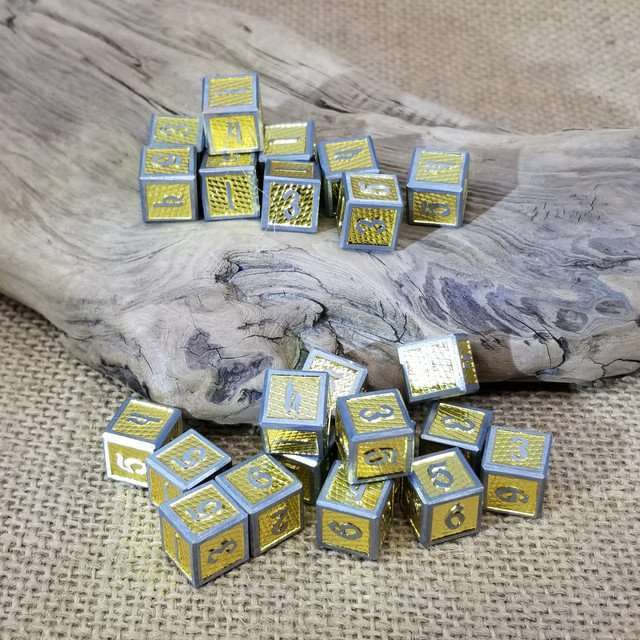 Sage's Wyrmlings Gold Scales Metal d6 Dice 24 Piece Set image 6