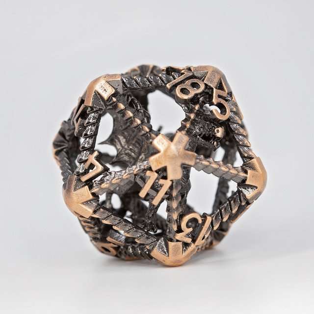 Sage’s 42mm Draconic Prison Copper Cage Hollow Metal D20 image 0