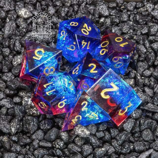 Sage's Crystals - Thermal Sharp Edge Resin Polyhedral Dice Set image 1