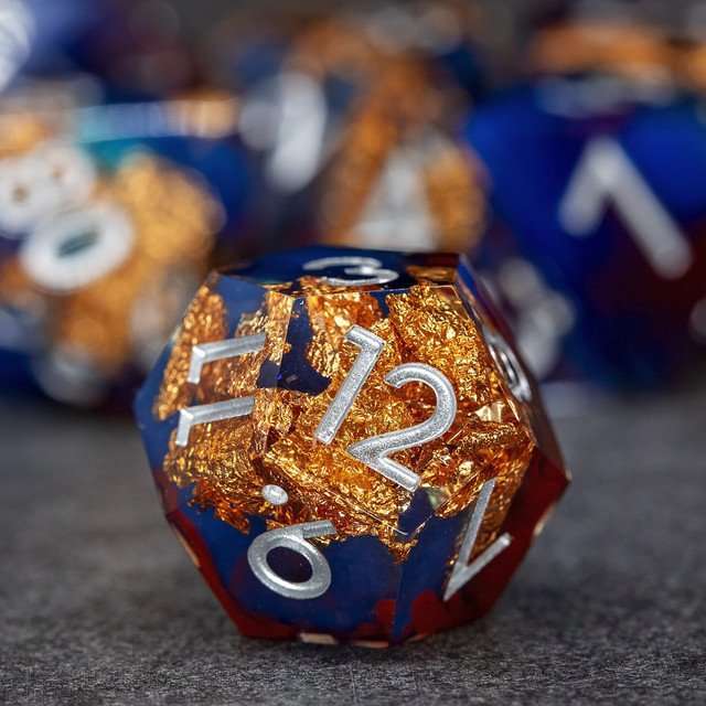 Sage's Geomancy Red/Blue Sharp Edge Resin Dice Set image 2