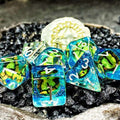 Sage's Bottled Green Dragon Eyes Resin Polyhedral Dice Set image 0