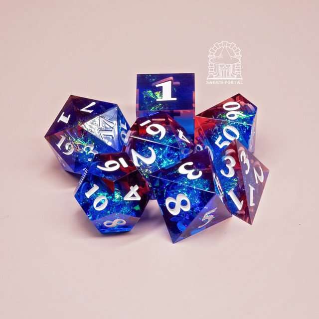 Sage's Crystals - Thermal Frost Sharp Edge Resin Polyhedral Dice Set image 10