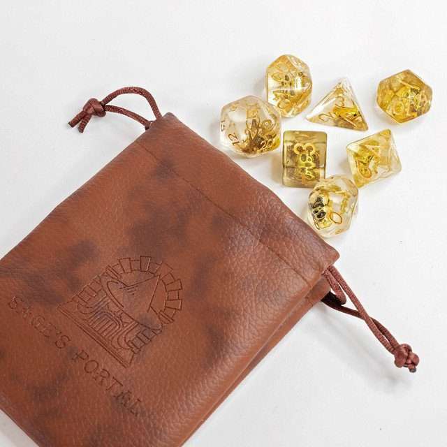 Sage's Familiars - Golden Skull Familiar Resin Polyhedral Dice Set image 7