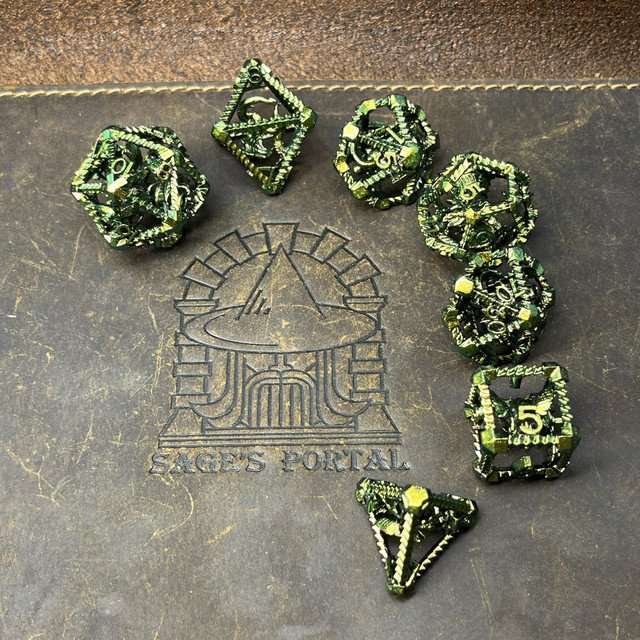 Sage's Draconic Prison Nightshade Cage Hollow Metal Dice Set image 13