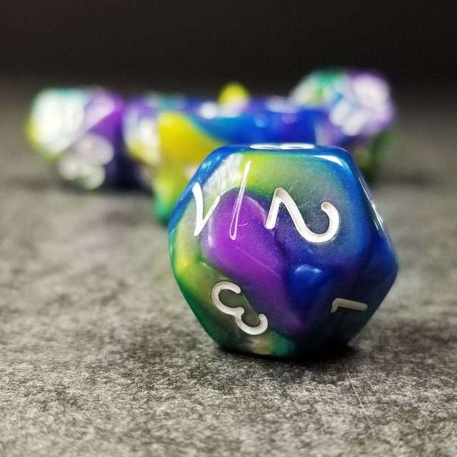 Sage's Stones - Purp/Blue/Green/Yellow Acrylic Polyhedral Dice Set image 7