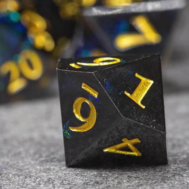 Sage's Crystals - Midnight Sharp Edge Resin Polyhedral Dice Set image 5