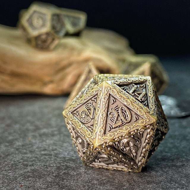 Sage's Anthems - Ancient Bronze Metal Polyhedral Dice Set image 17