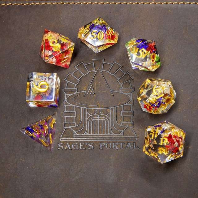 Sage's Freedom Florets Sharp Edge Resin Polyhedral Dice Set image 7