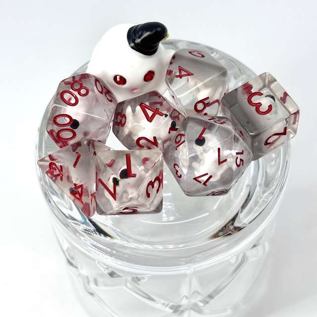 Sage's Sleepy Ghost Familiar Resin Polyhedral Dice Set + Toy image 6