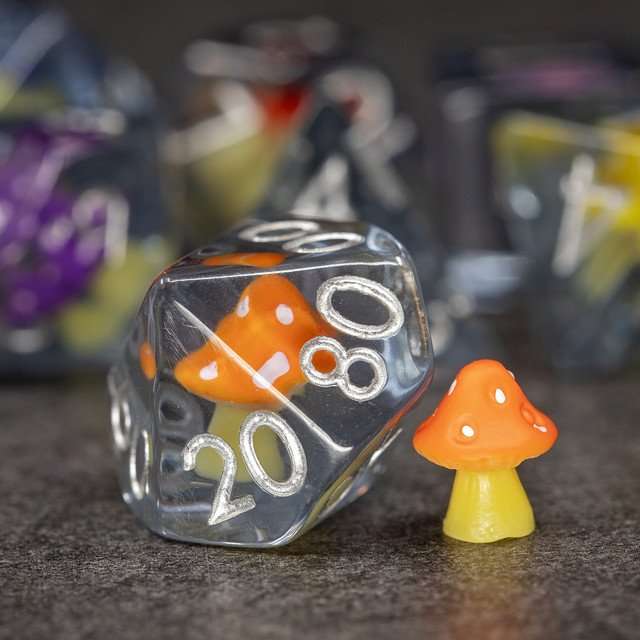 Sage's Familiars - Rainbow Magic Shrooms Resin Dice Set image 4