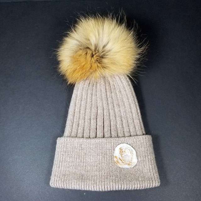 Sage’s Cap – Mocha Wool Beanie with Raccoon Pompom image 15