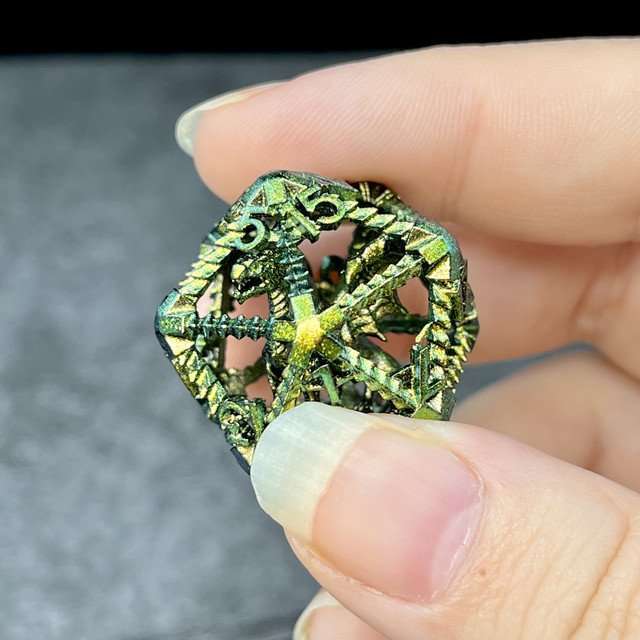Sage's Draconic Prison Nightshade Cage Hollow Metal Dice Set image 1