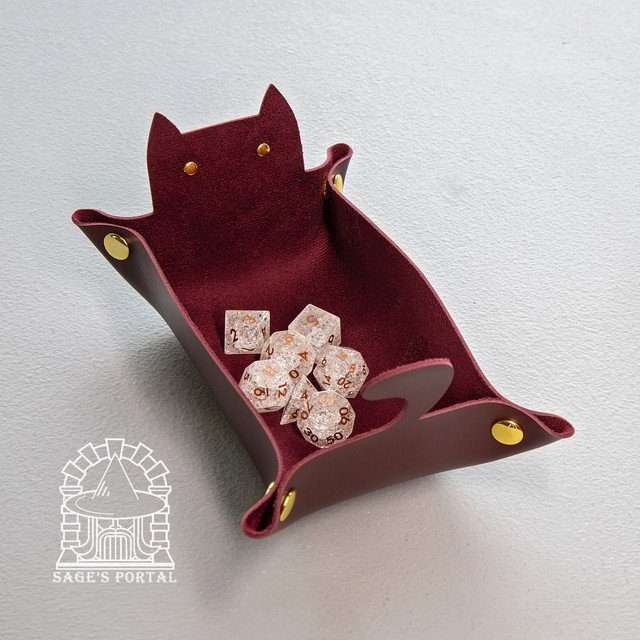 Sage's Burgundy Enchanted Cat Dice Tray image 13