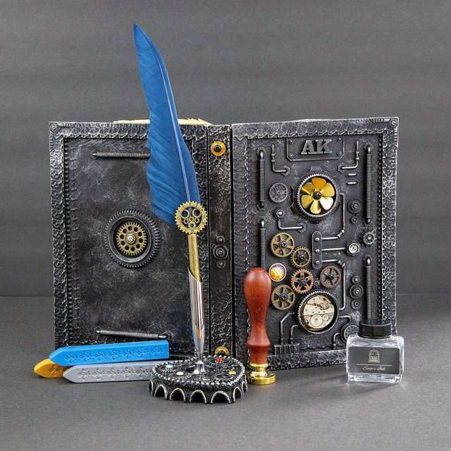Sage's Gnomish Silver Notebook Gift Set | Handmade Notebook for TTRPG, Sketchbook, Diary image 4